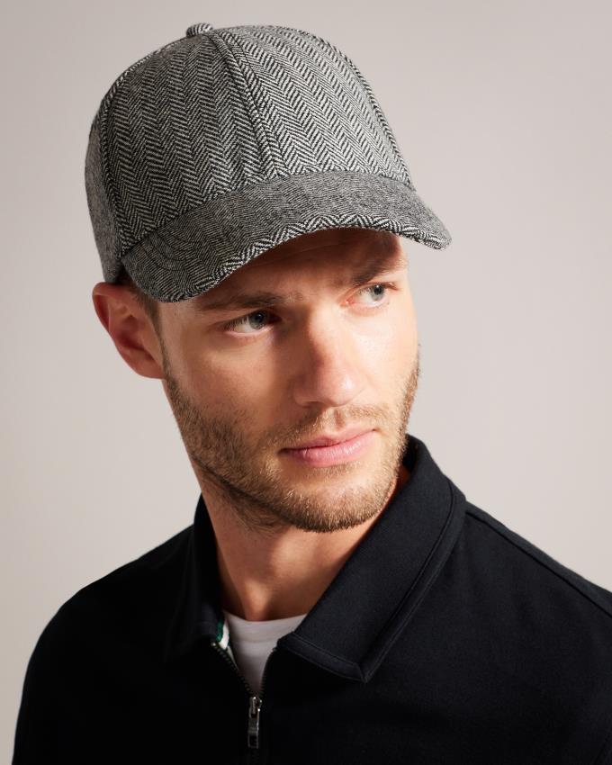 Casquette Ted Baker Tweed Noir Homme | XFG-81265226